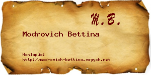 Modrovich Bettina névjegykártya