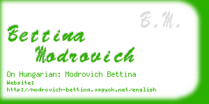 bettina modrovich business card